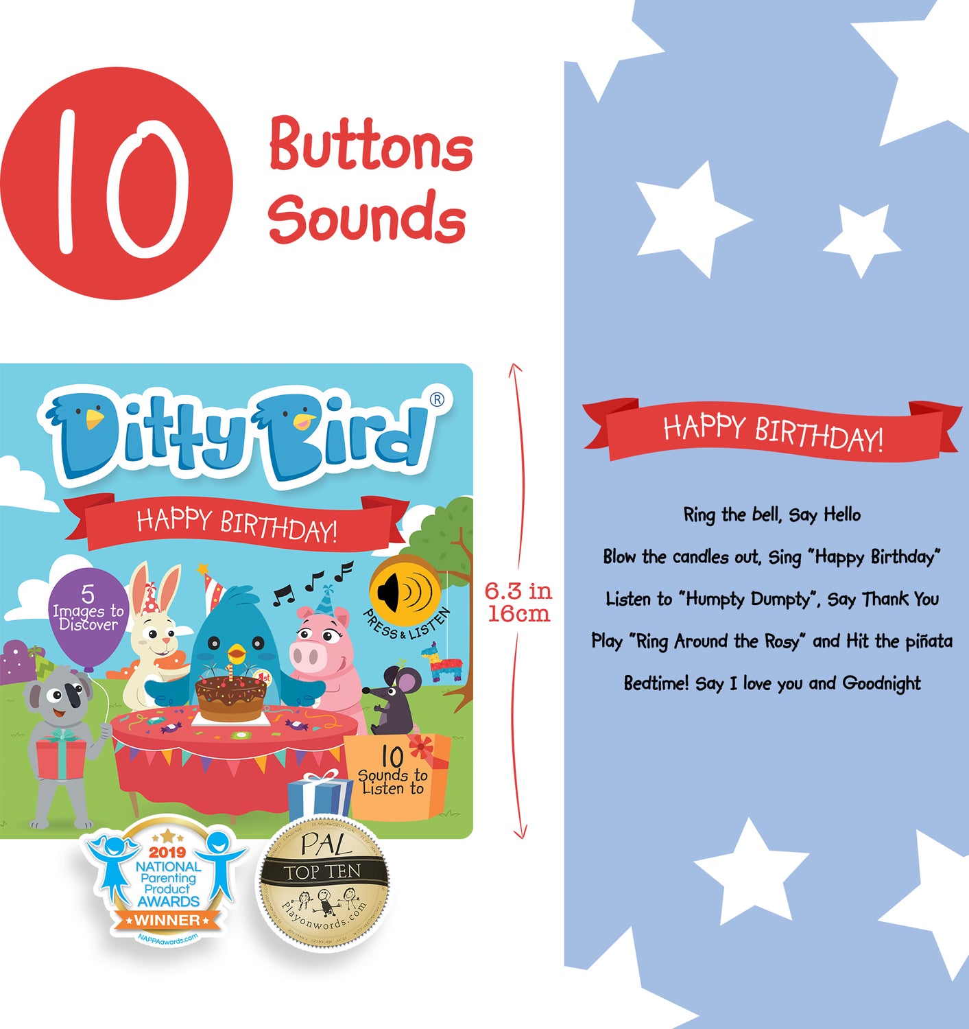 Ditty Bird Baby Sound Book: Happy Birthday