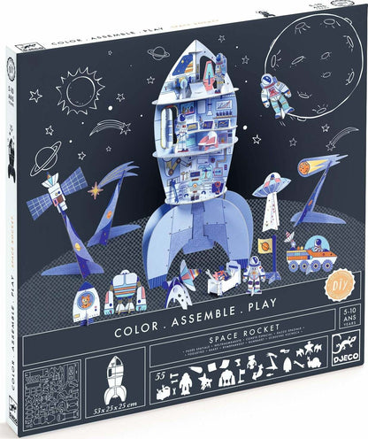 Space Rocket Color. Assemble. Play. DIY Craft Kit