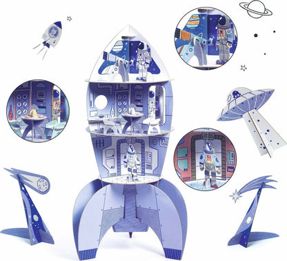 Space Rocket Color. Assemble. Play. DIY Craft Kit