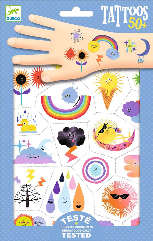 Weather Emojis Temporary Tattoos