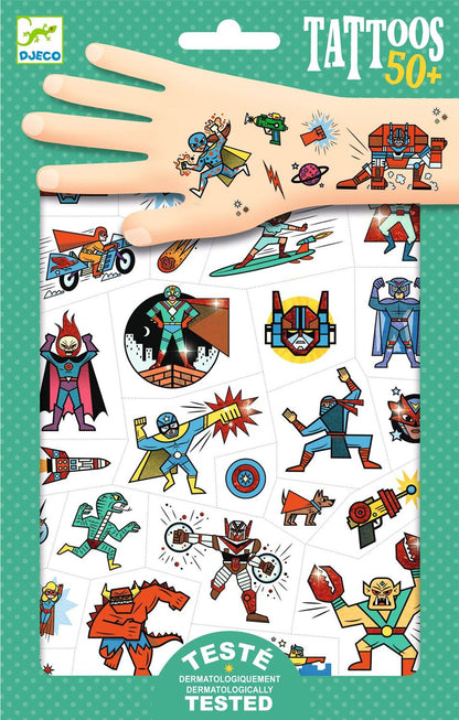 Heroes vs Villains Temporary Tattoos