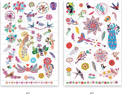 Bright Birds Temporary Tattoos