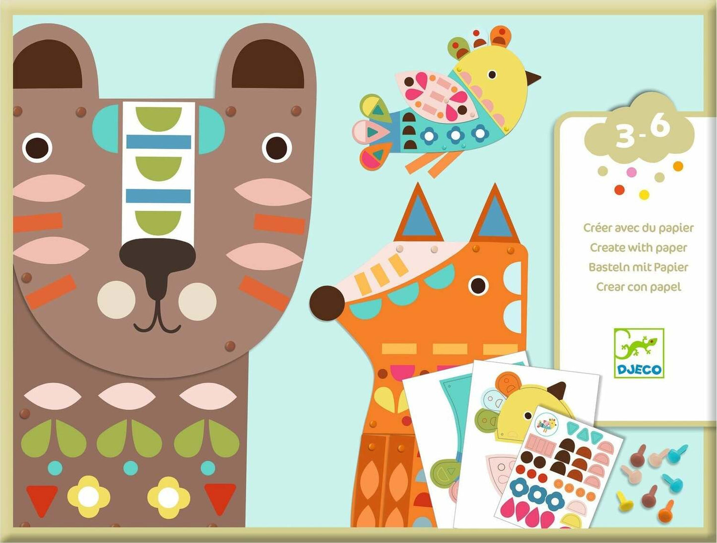 3 Giant Animals Collage Activity