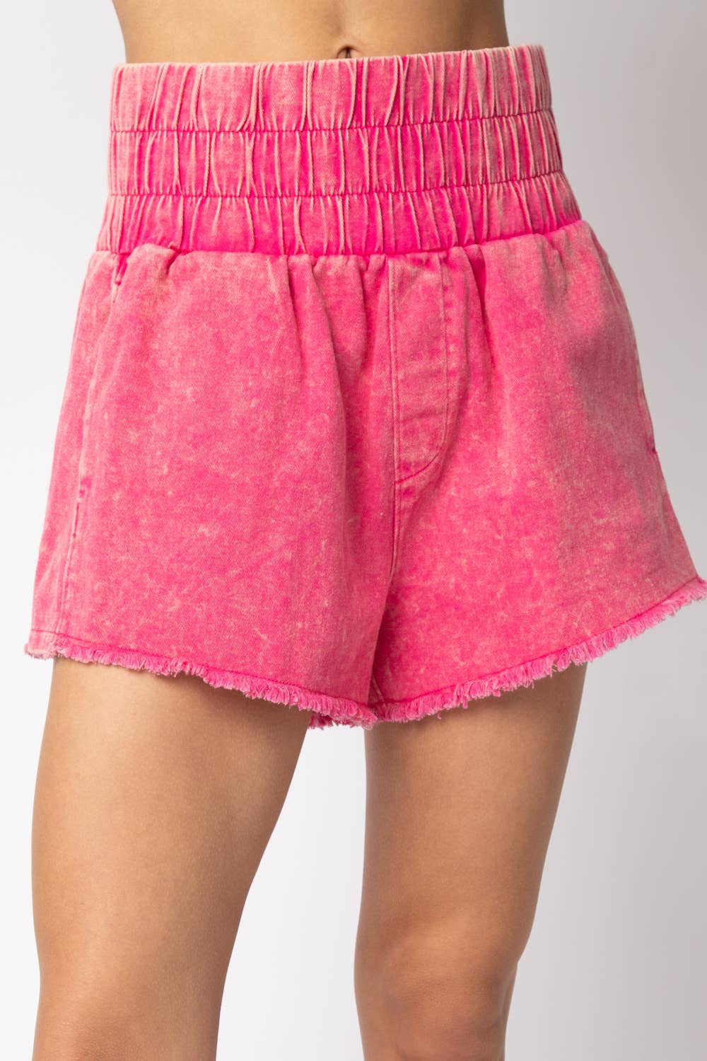 Hi-Waist Twill Shorts