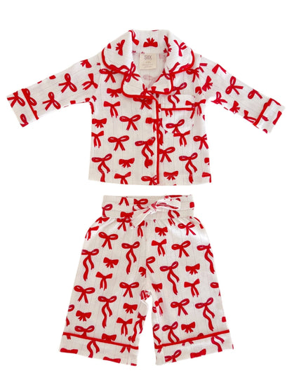 Red Bows Pointelle Lounge Set