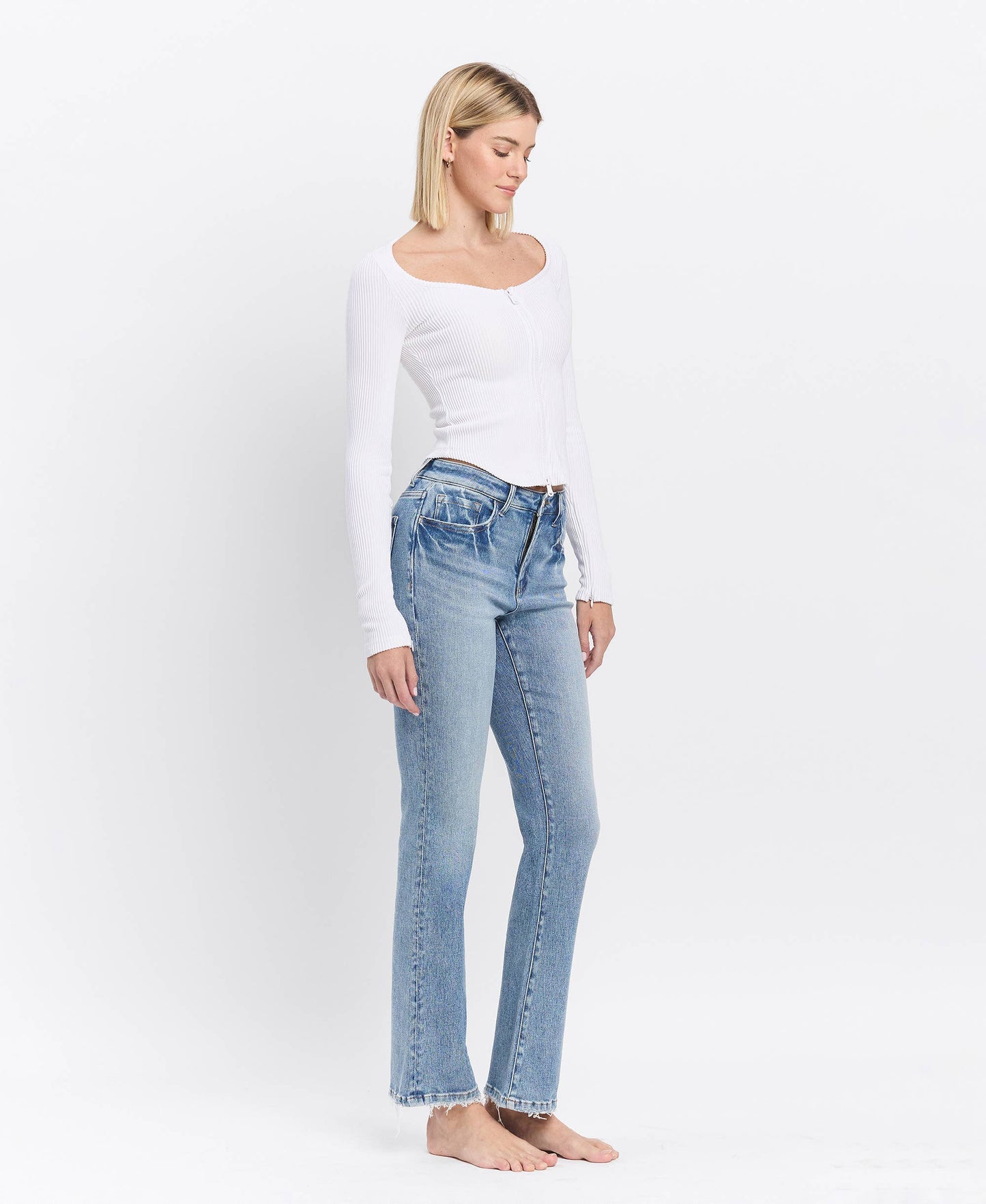 Glamour HIGH RISE FULL LENGTH BOOTCUT JEANS T6573