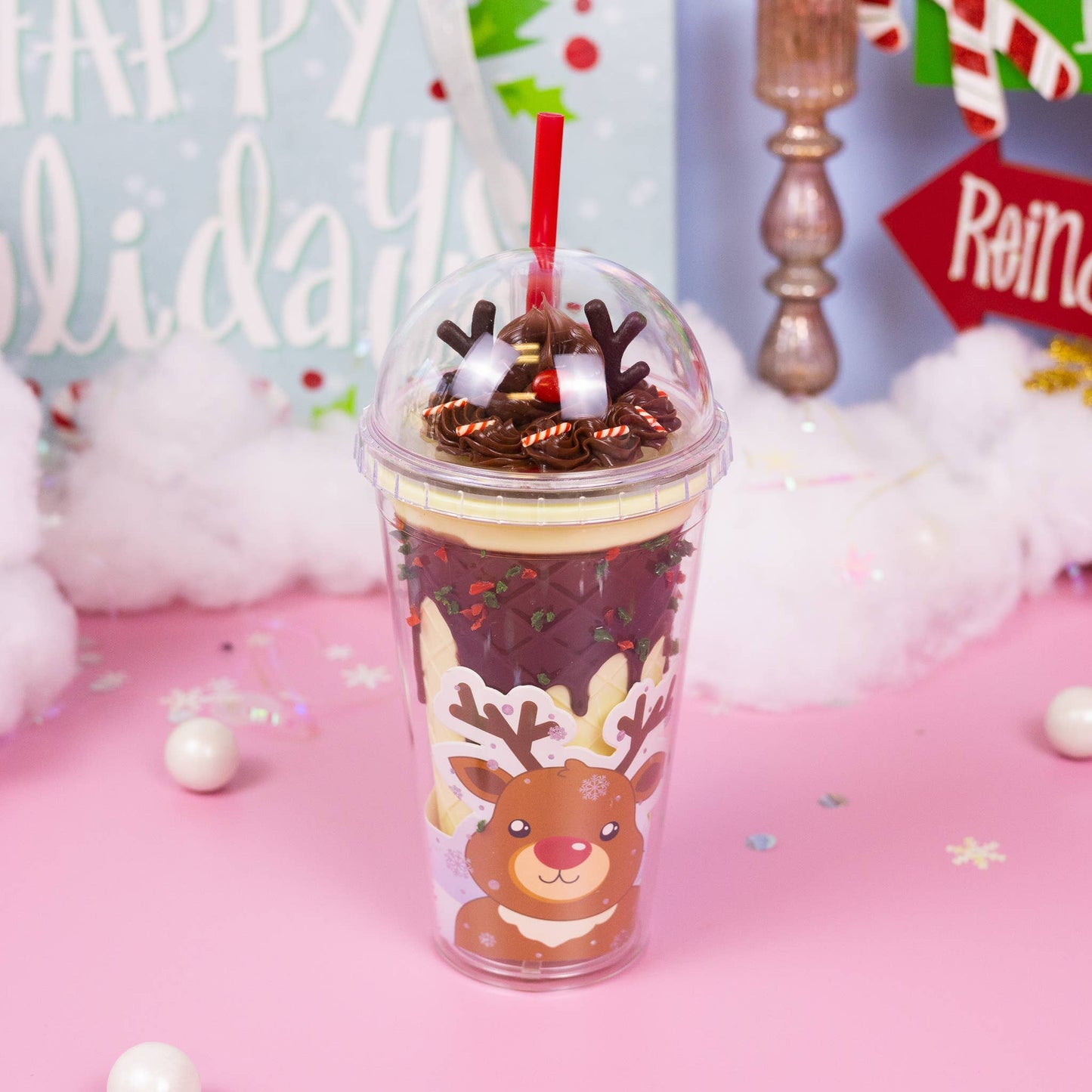 Christmas Tumbler - Red-Nosed Reindeer