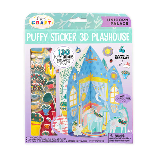 Unicorn Palace Puffy Sticker 3D Playhouse