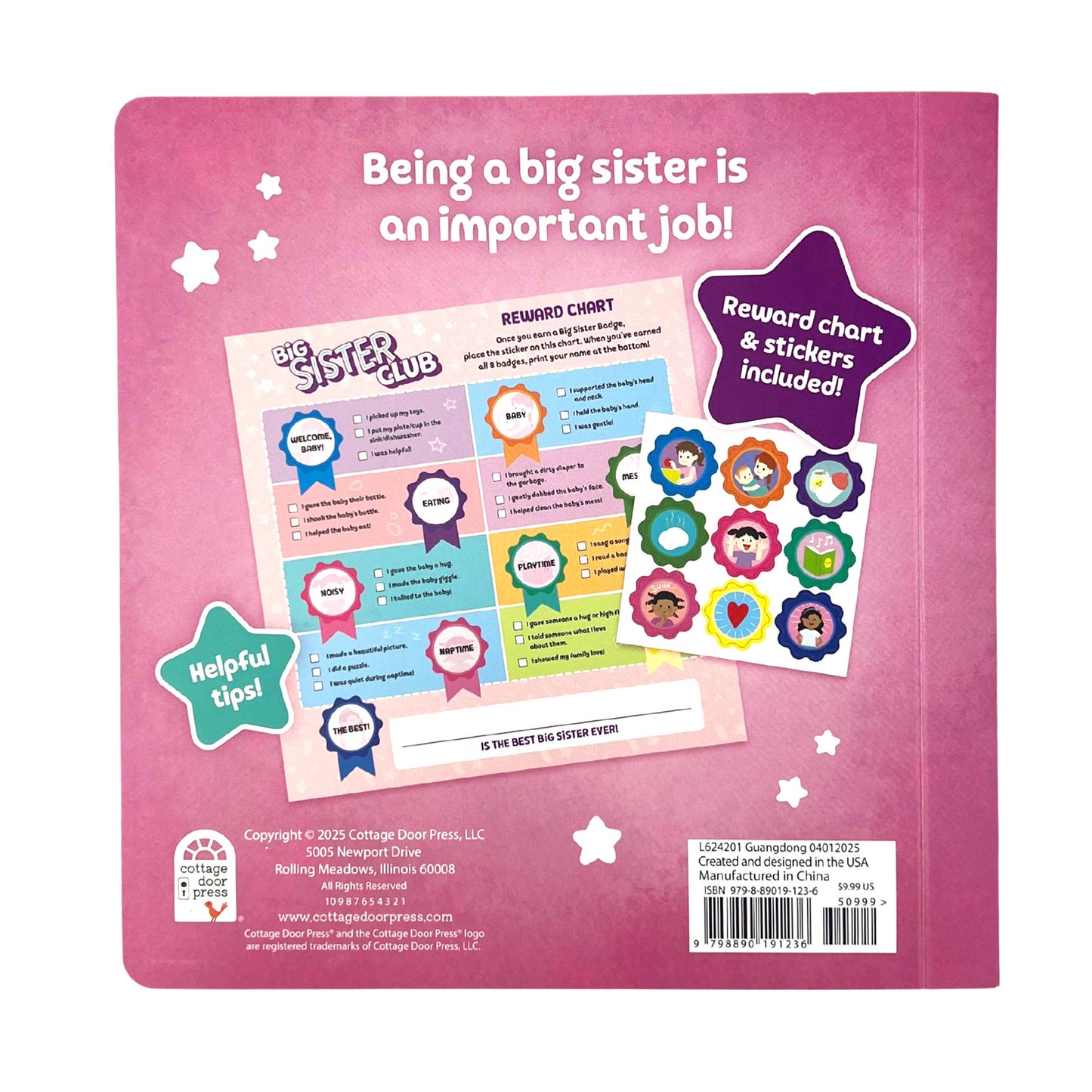 Welcome to the Big Sister Club with Reward Chart & Stickers