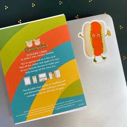 Relish Your Day! Hot Dog Sticker Birthday Card
