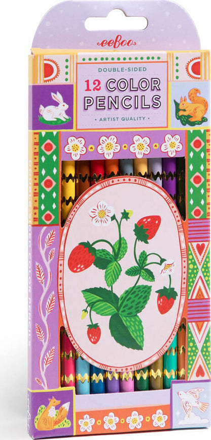 Strawberries 12 Double-Sided Color Pencils