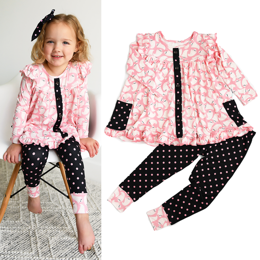 Glinda Ghosts & Raya Dot Peplum Set
