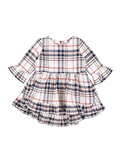 Homegrown Harvest Plaid High Low Ruffle Tunic