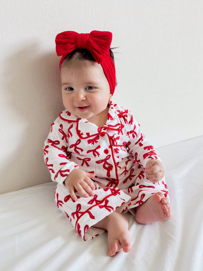 Red Bows Pointelle Lounge Set