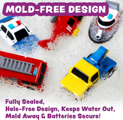 Emergency Cars Light Up Bath Toys