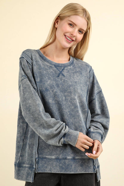 French Terry Oversized Knit Top