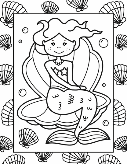 Mermaids Stained Glass Coloring