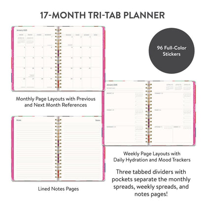 2025 Summer Poppies Tri-Tab Planner