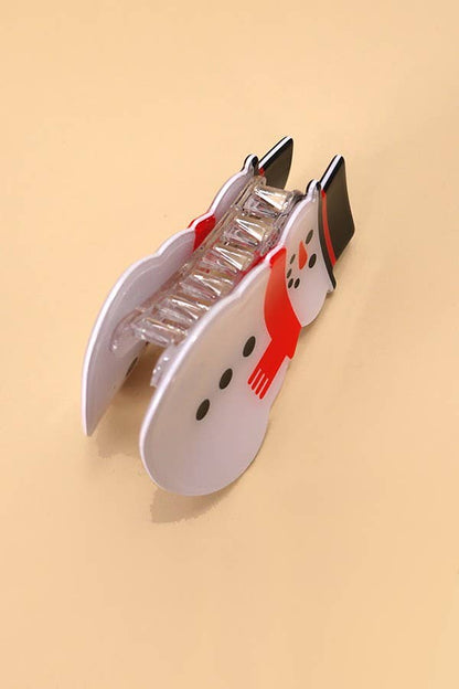 CHRISTMAS TREE SANTA SNOWMAN HAIR CLAW CLIPS