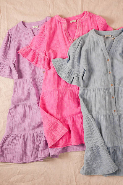 Bell Sleeve Woven Mini Dress