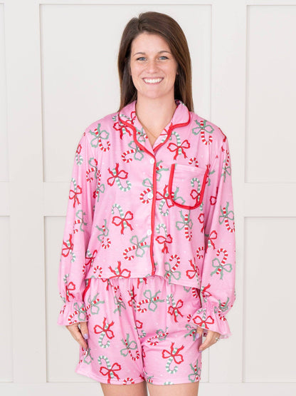 Mom & Me Candy Cane Cutie Cropped Pajamas