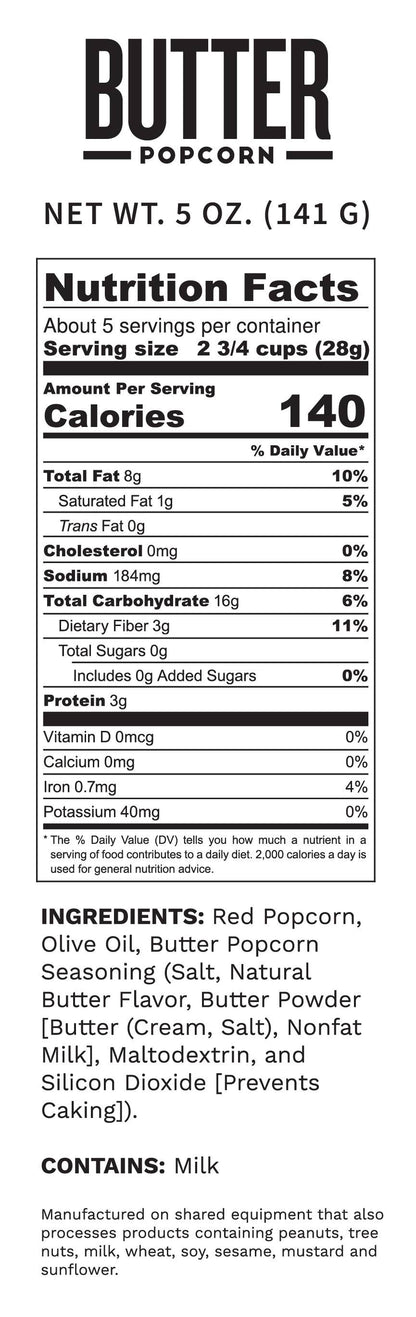 Pop Daddy – Natural Butter Flavored Popcorn 5.0oz