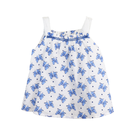 Bow Print Sleeveless Top