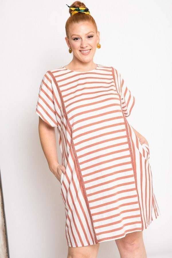 PL STRIPED DOLMAN DRESS