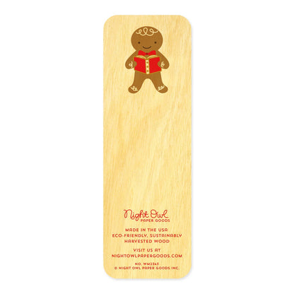 Gingerbread Holiday Mini Wood Bookmark