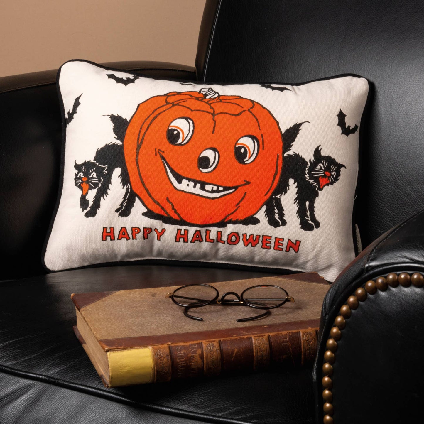 Vintage Happy Halloween Pillow