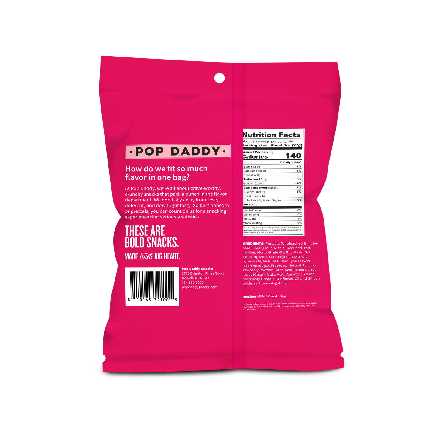 Seasoned Pretzels - 3oz - Strawberry Shortcake (NEW 12CT)