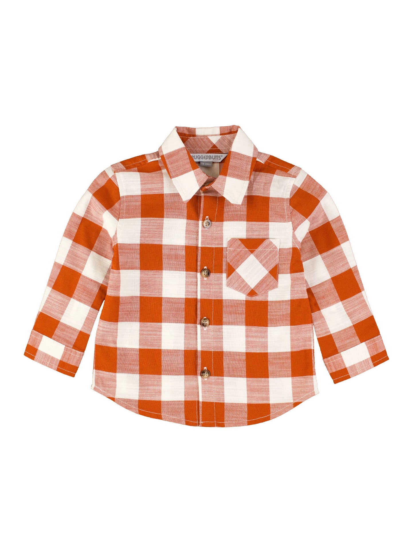 Rust Plaid Button Down Shirt