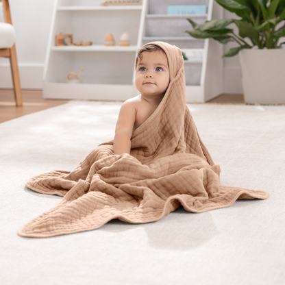 Baby Hooded Towels 6 Layer Muslin Cotton Towel for Kids