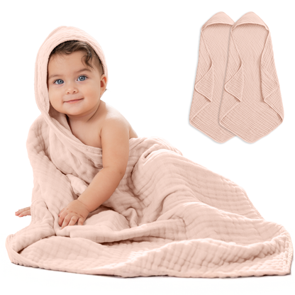 Baby Hooded Towels 6 Layer Muslin Cotton Towel for Kids