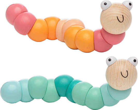 Wooden Twisty Worms (assorted colors)