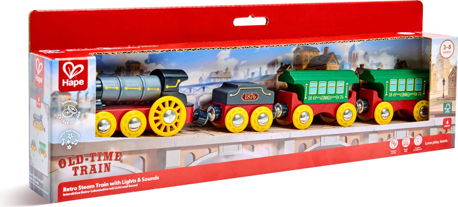 Retro Steam Train with Lights & Sounds