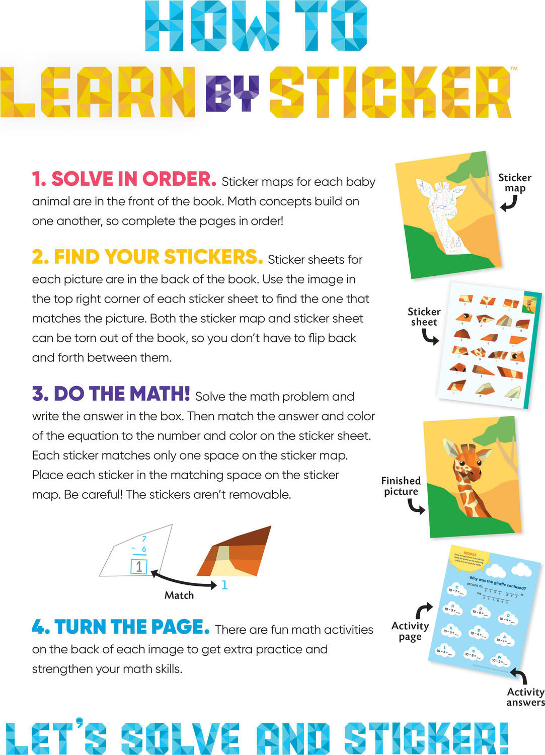Learn by Sticker: Addition and Subtraction: Use Math to Create 10 Baby Animals!