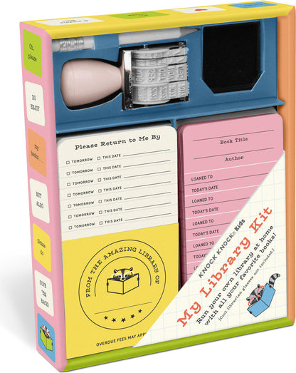 My Library Kit: Run Your Own Library At Home! Incl. Card Catalog Checkout Cards, Bookplates, Date Stamp & Inkpad