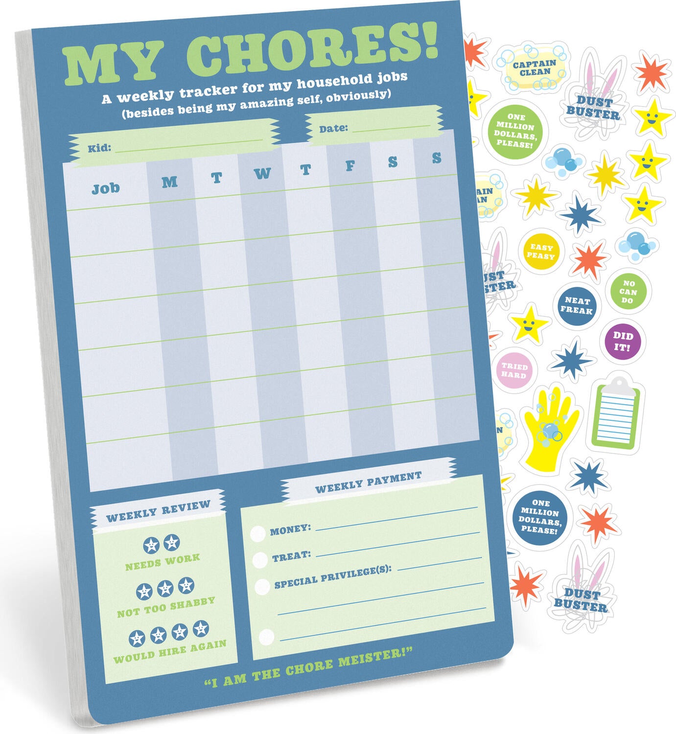 My Chores Weekly Tracker Pad Can-Do Pad with Sticker Sheet