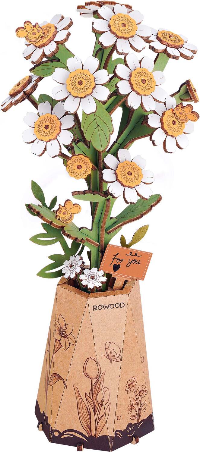 Modern Wooden Puzzle: Chamomile