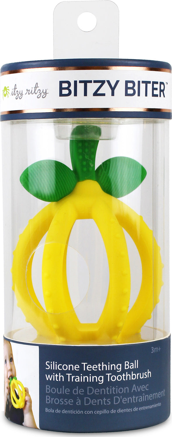 Teething Happens - Silicone Teether - Lemon Drop Teether Ball