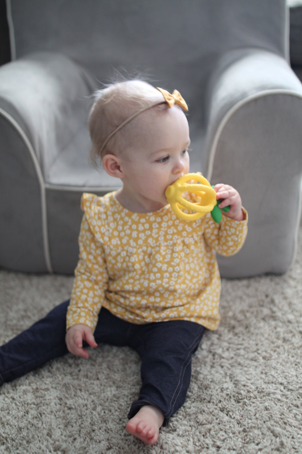 Teething Happens - Silicone Teether - Lemon Drop Teether Ball