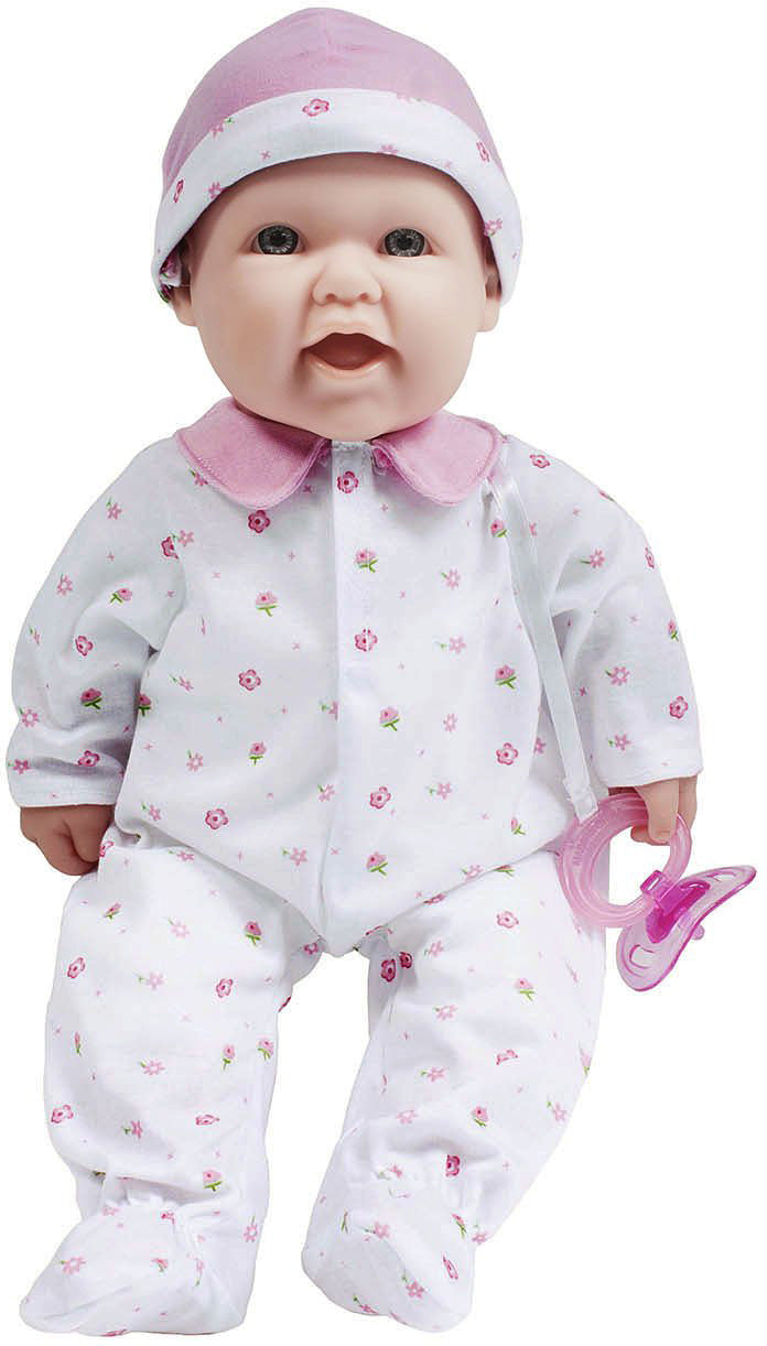 JC Toys La Baby 16-inch Washable Soft Baby Caucasian Doll with Pink outfit and Accessories