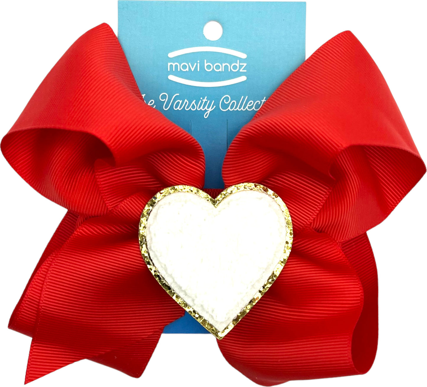 Varsity Red Heart Bow