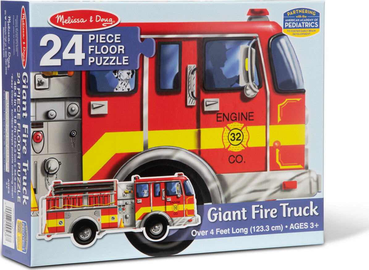 Giant Fire Engine Floor Puzzle - 24 Pieces