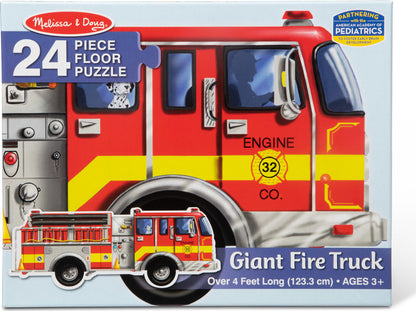 Giant Fire Engine Floor Puzzle - 24 Pieces