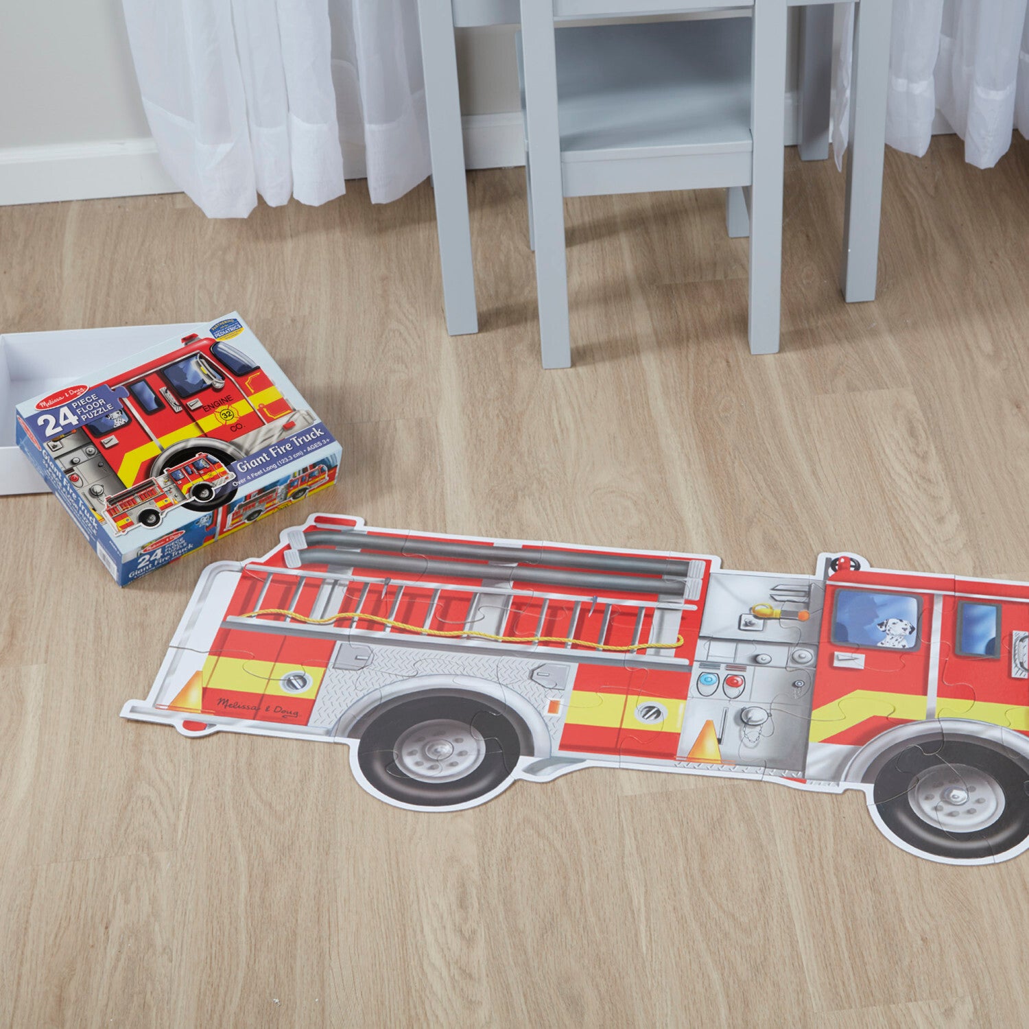 Giant Fire Engine Floor Puzzle - 24 Pieces