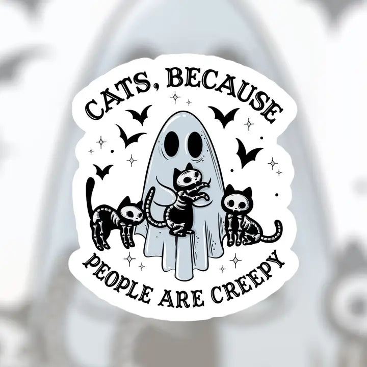 Cats, Because People Are Creepy Sticker