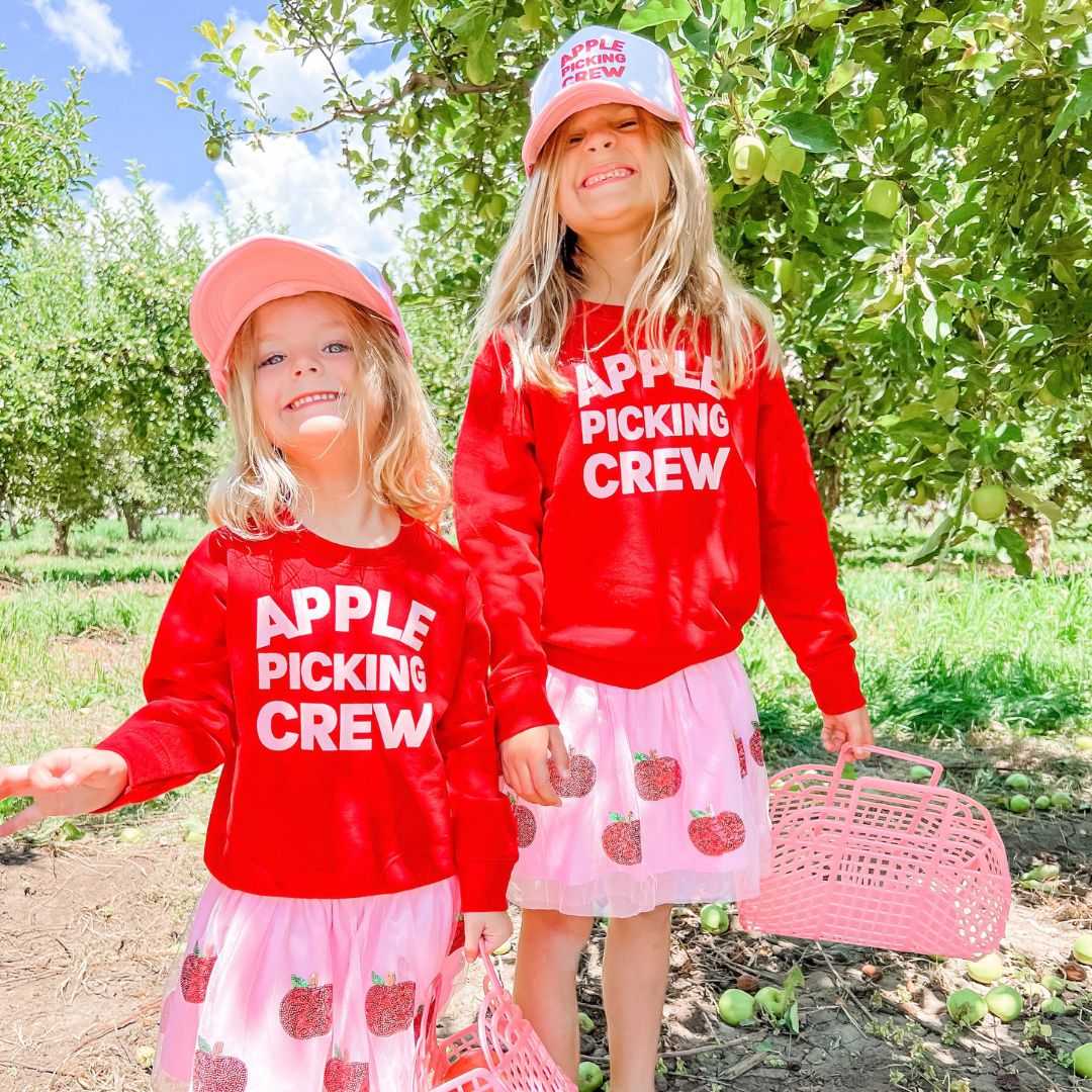 Red Apple Picking Crew Sweatshirt