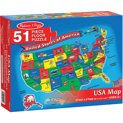 U.S.A. Map 51 pc Floor Puzzle